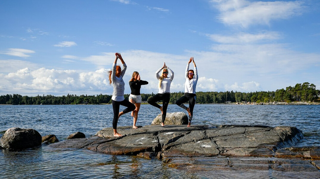 woman meditating outdoors